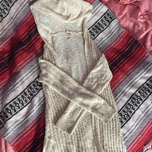 Open front cardigan with hood